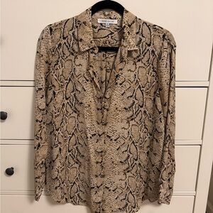 Rose & Olive Beige Snake Print Blouse